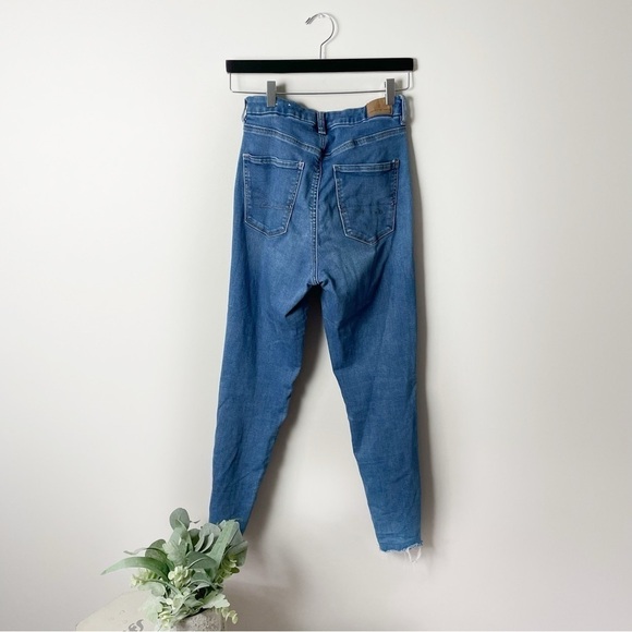 [American Eagle] Women's Curvy High Rise Raw Hem Jegging Denim Jeans - Picture 8 of 10